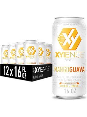 Mango Guava Energy Drink - 16 fl oz Cans (Pack of 12) | Refreshing Boost